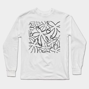 Flower Doodle Black Long Sleeve T-Shirt